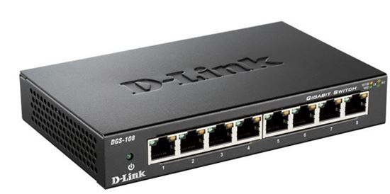 Slika D-Link switch neupravljivi, DGS-108/E (metalno kućište)