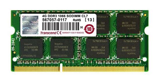 Slika Memorija za prijenosna računala Transcend DDR3 4GB 1066MHz, bulk