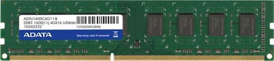 Slika Memorija Adata 4GB 1600MHz CL11, 1.35V, ADDU1600W4G11-B Bulk