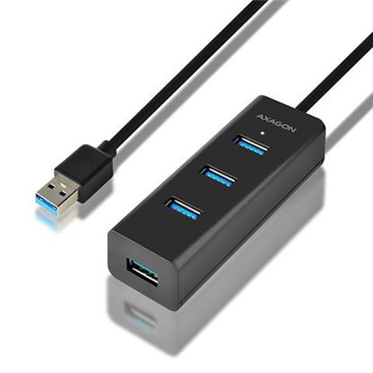 Slika AXAGON HUE-S2BL 4x USB3.0 Charging Hub 1.2m Cable, MicroUSB Charging