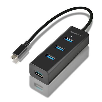 Picture of AXAGON HUE-S2C USB-C 3.0-4xUSB 3.0 Type-A Hub,MicroUSB Charging