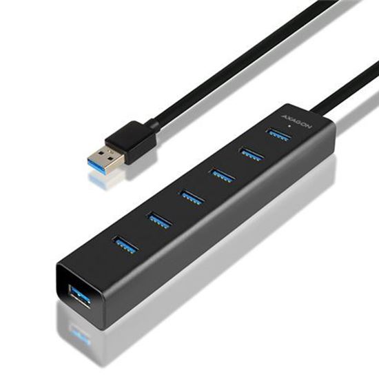 Slika AXAGON HUE-SA7BP 7x USB3.0 Hub, Charging + AC Adapter