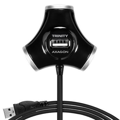 Picture of AXAGON HUE-X3B 4x USB2.0 TRINITY Hub, Crni