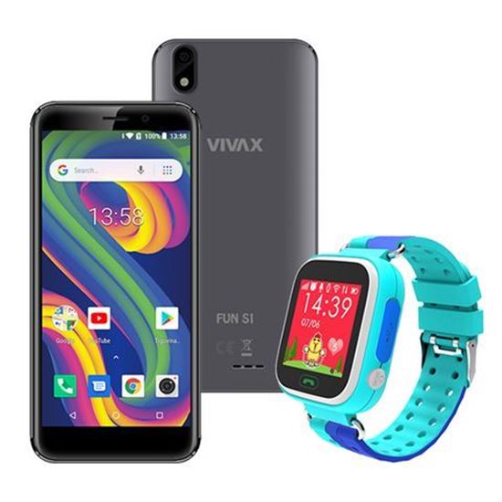 Slika VIVAX Fun S1 gray +  CORDYS SMART KIDS WATCH Zoom blue