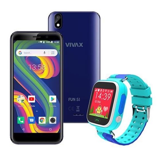 Slika VIVAX Fun S1 blue +  CORDYS SMART KIDS WATCH Zoom blue