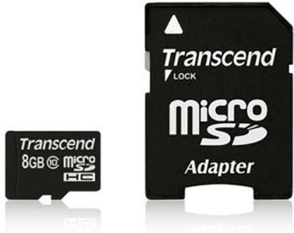 Slika Memorijska kartica Transcend SD MICRO 8GB HC Class 10 + SD adapter