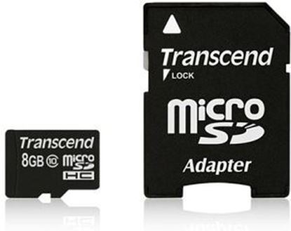 Picture of Memorijska kartica Transcend SD MICRO 8GB HC Class 10 + SD adapter