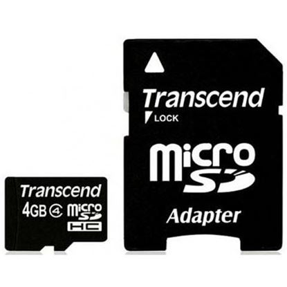 Slika Memorijska kartica Transcend SD MICRO 4GB HC Class 4 + SD adapter
