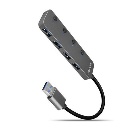 Slika USB HUB 4xUSB3.2Gen1 AM, 0,2m, 5Gbps, 5V/1,5A, HUE-MSA, AXA