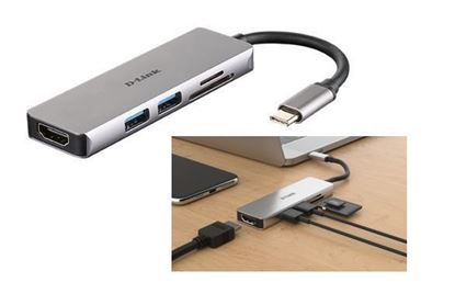 Slika D-Link DUB-M530 5-u-1 USB-C Hub sa HDMI i SD/microSD čitačem kartica