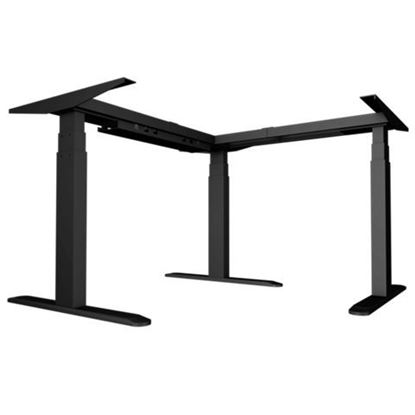 Slika UVI DESK crna 90' kutni električni Sit-Stand okvir stola (motor 3 raz)